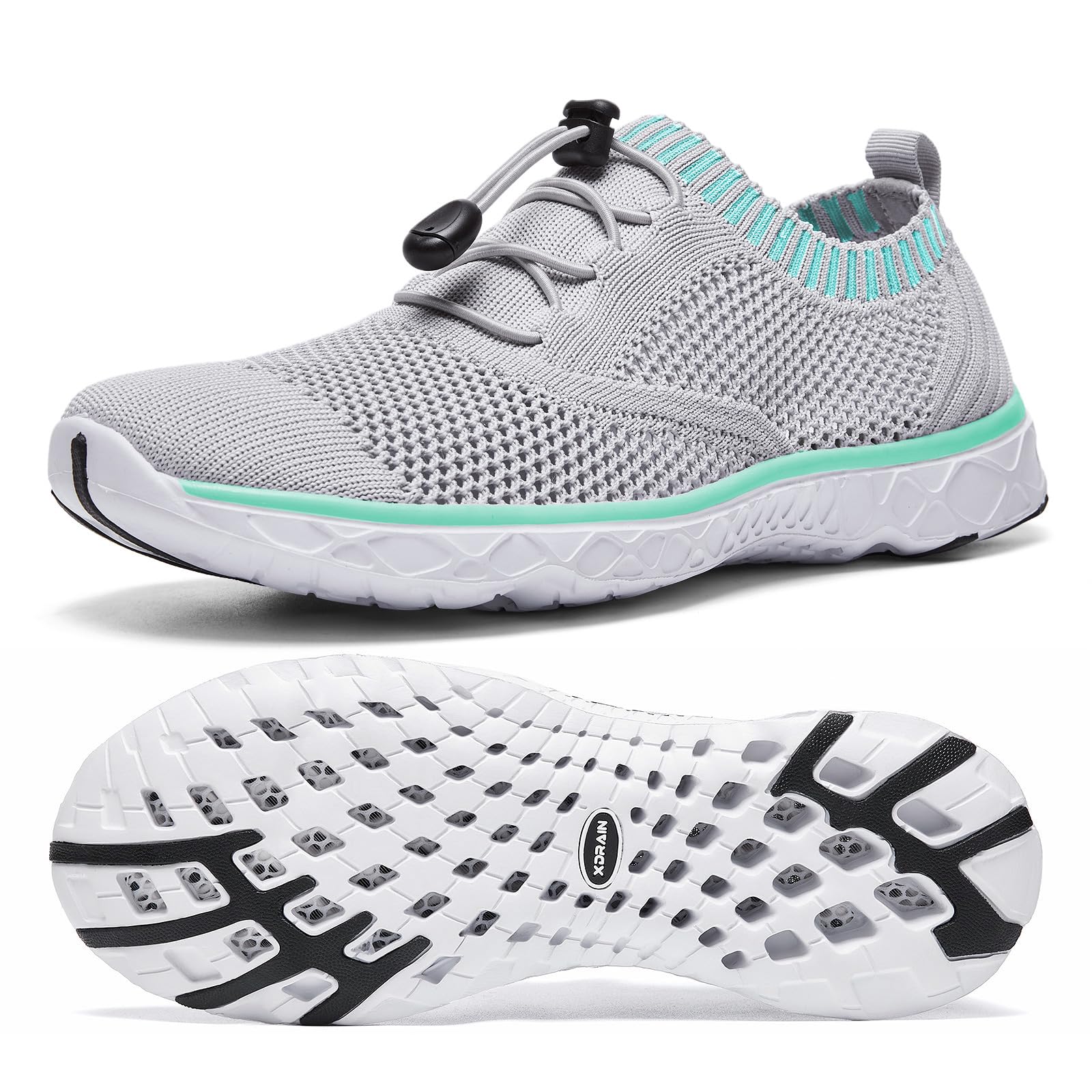 ALEADER Womens Adventure Aquatic Water Shoes Gray/Aqua Sky 8.5 D(M) US